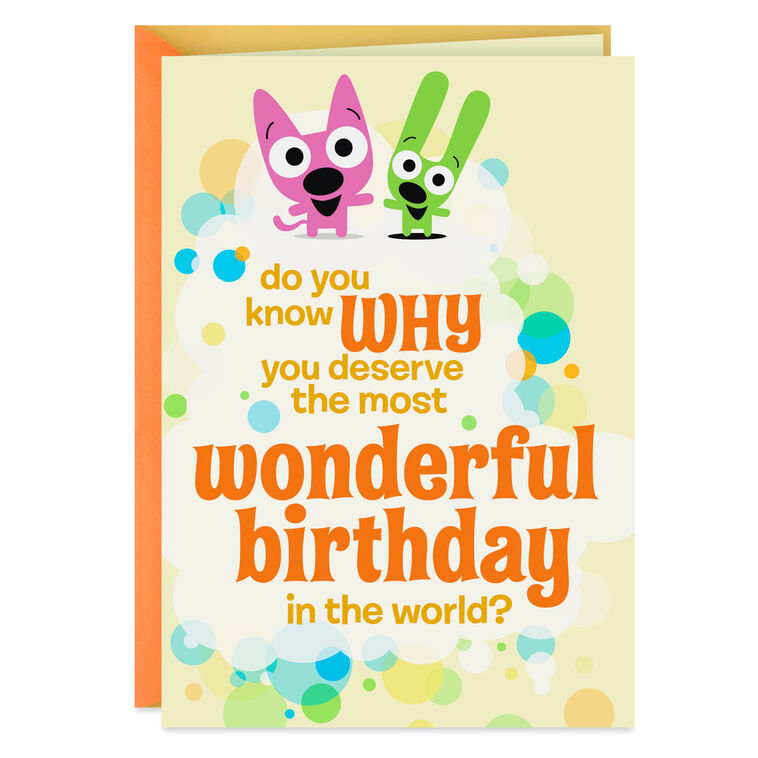 hallmark hoops&yoyo™ You are Wonderful Birthday Card With Sound