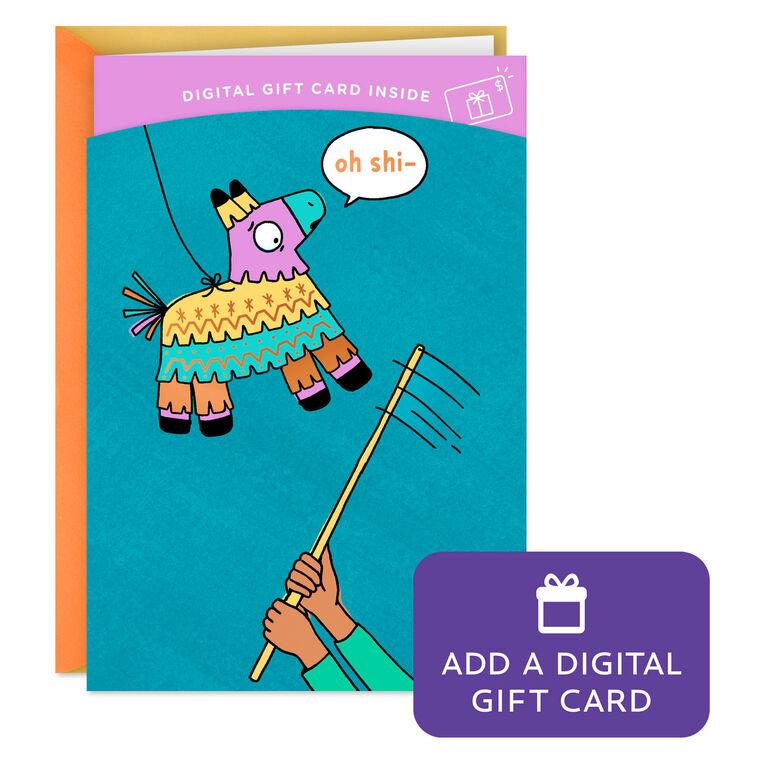 hallmark Hope it's a Big Hit Cussing Piñata Gift Card Greeting Funny Birthday Card