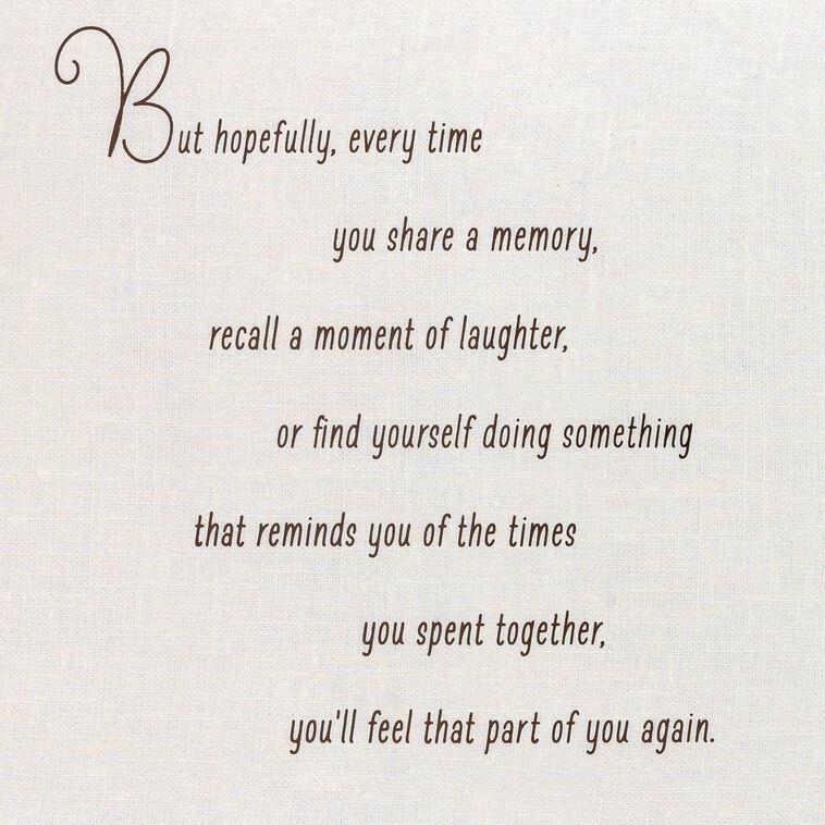 Hallmark Hope You'll Find Comfort In The Remembering Sympathy Card