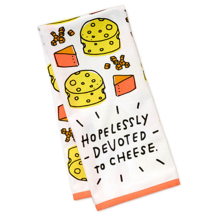 hallmark Hopelessly Devoted to Cheese Funny Tea Towel 18x26