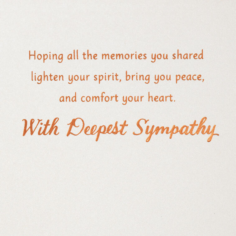Hallmark Hoping Memories Bring You Comfort Sympathy Card From Us