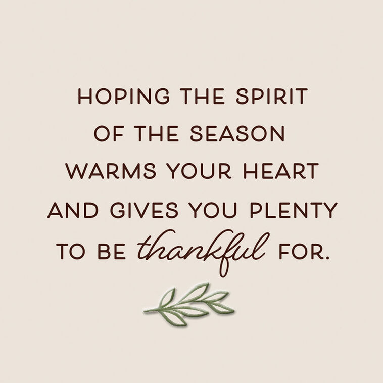 Hallmark Hoping The Season Warms Your Heart Thanksgiving Card