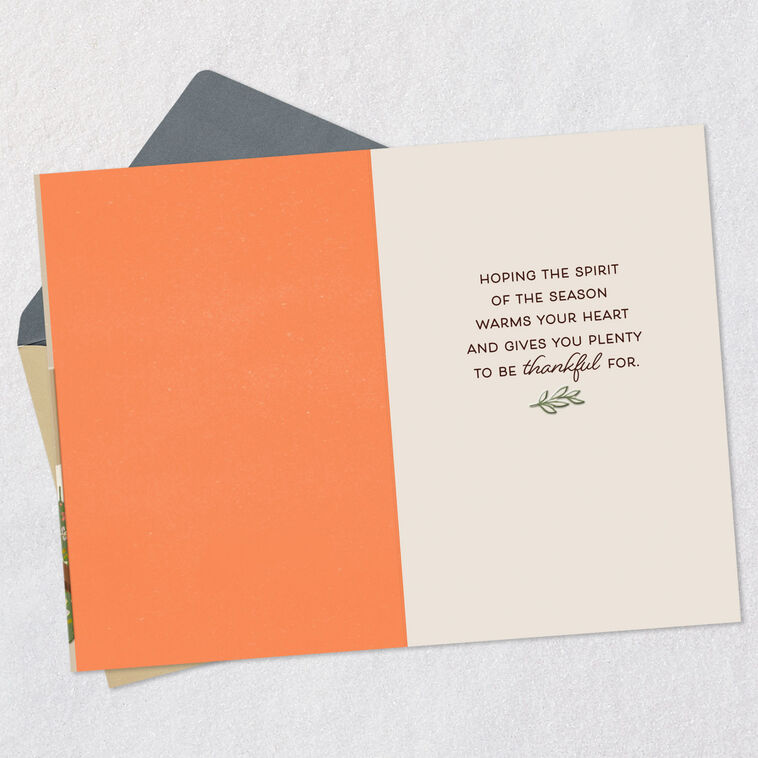Hallmark Hoping The Season Warms Your Heart Thanksgiving Card