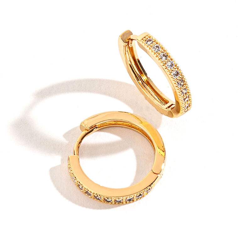 hallmark Howard's Jewelry Medium Gold Pave Hoop Earrings