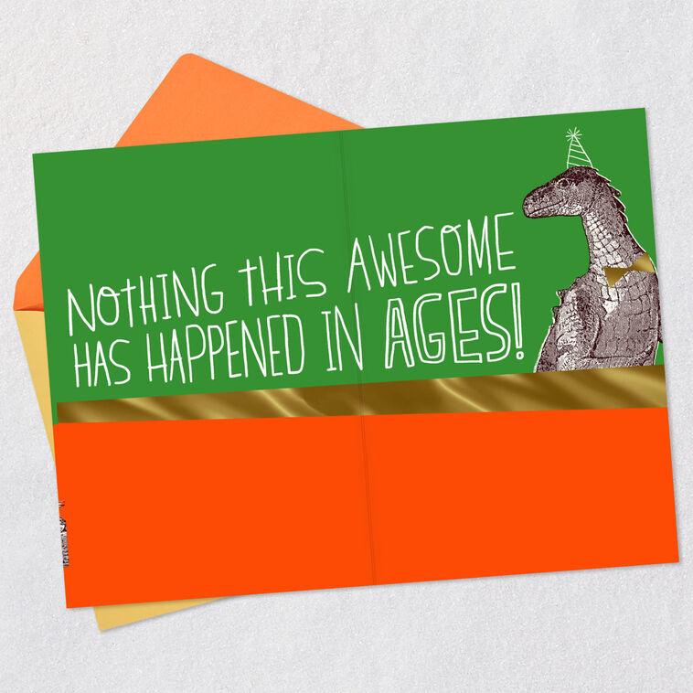 Hallmark Huge News Party Dinosaur Funny Birthday Card For Kids