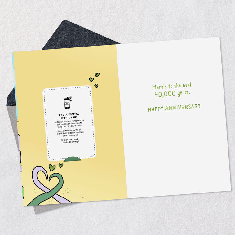 Hallmark Hugging Dinosaurs Gift Card Greeting Funny Anniversary Card