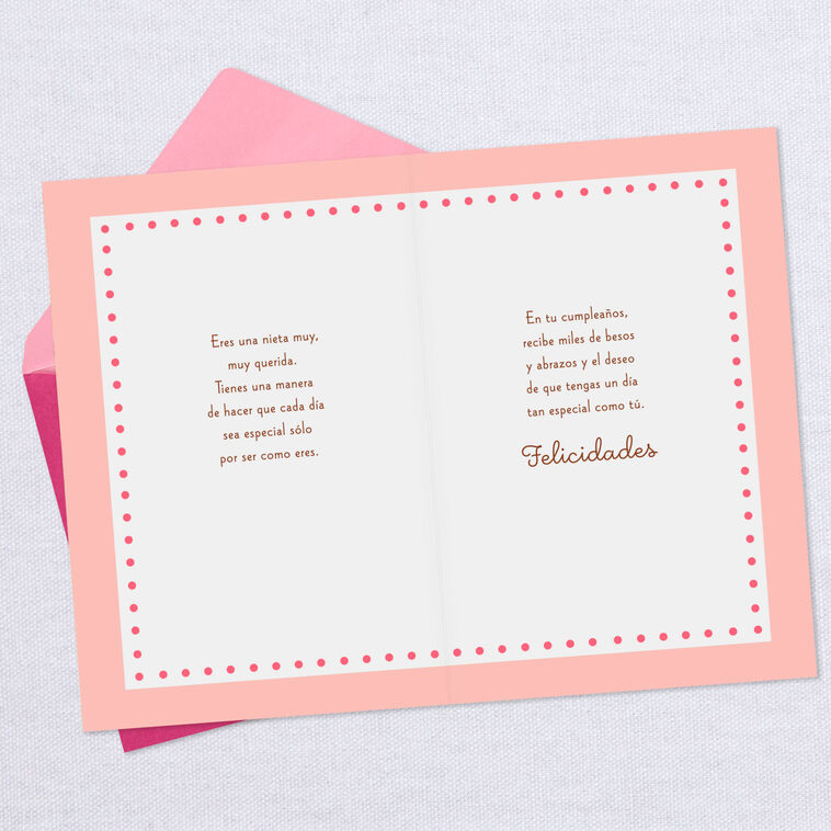 Hallmark Hugs And Wishes Spanish-Language Birthday Card For Granddaughter