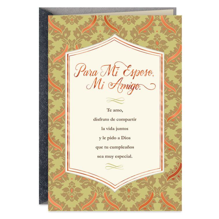 hallmark Husband and Friend Spanish-Language Religious Birthday Card