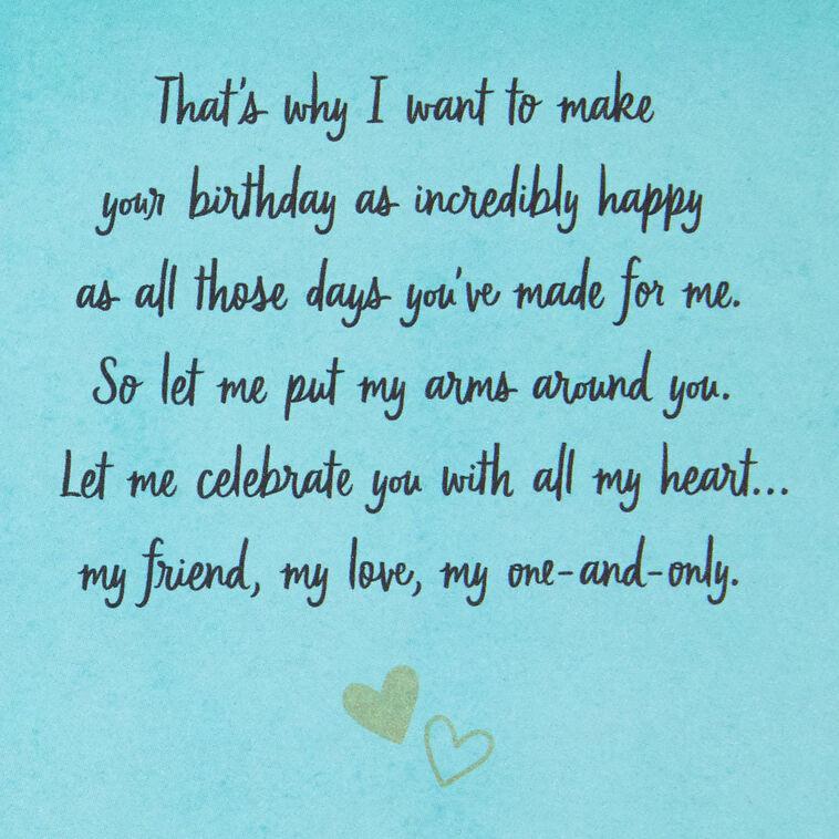 Hallmark I Celebrate You With All My Heart Romantic Birthday Card