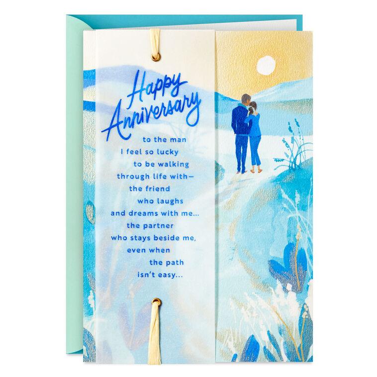 hallmark I Feel So Lucky Romantic Anniversary Card for Husband