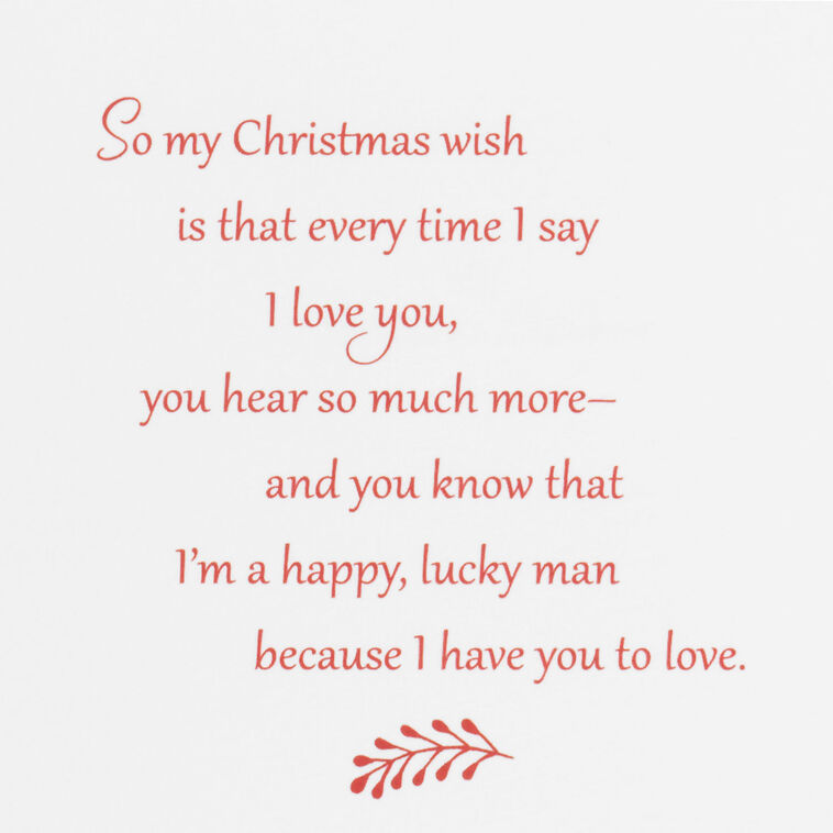 Hallmark I'm A Happy Lucky Man Christmas Card For Wife