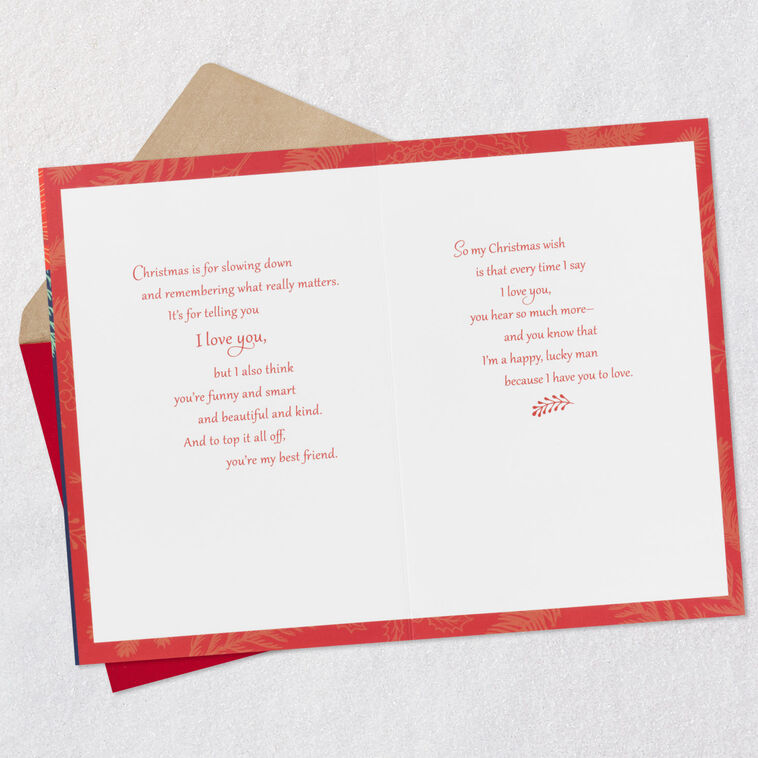 Hallmark I'm A Happy Lucky Man Christmas Card For Wife