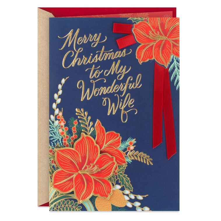 hallmark I'm a Happy Lucky Man Christmas Card for Wife