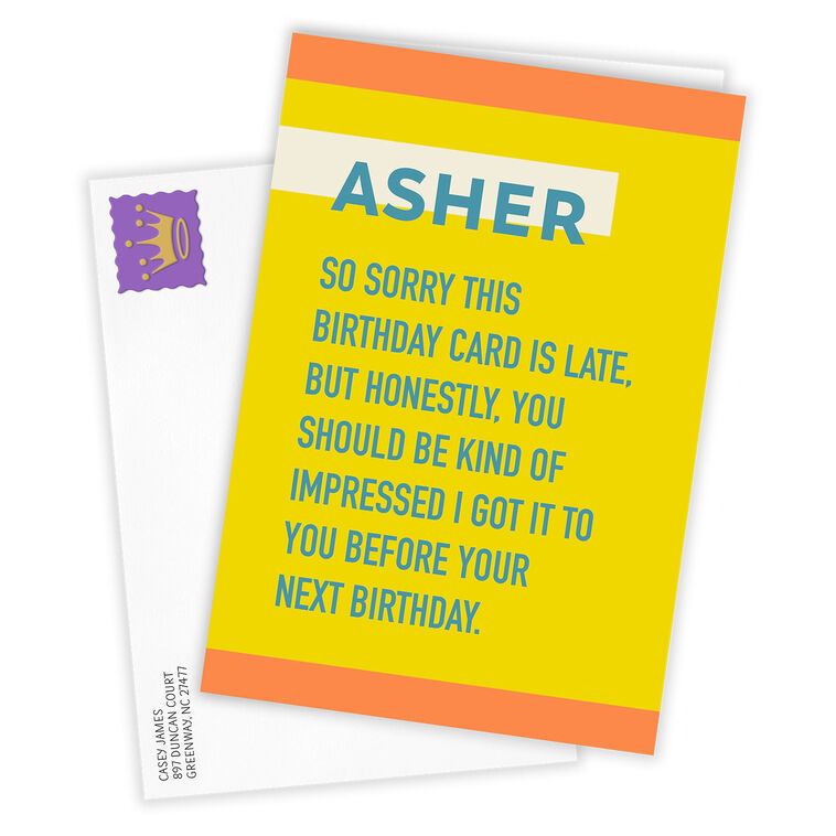 Hallmark Impressed Funny Custom Belated Birthday Card