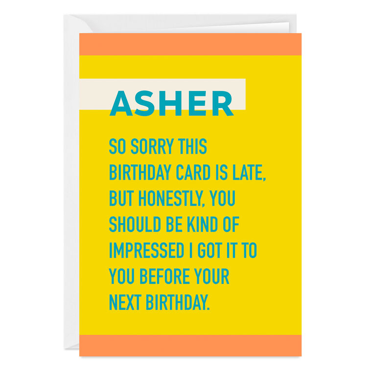 hallmark Impressed Funny Custom Belated Birthday Card