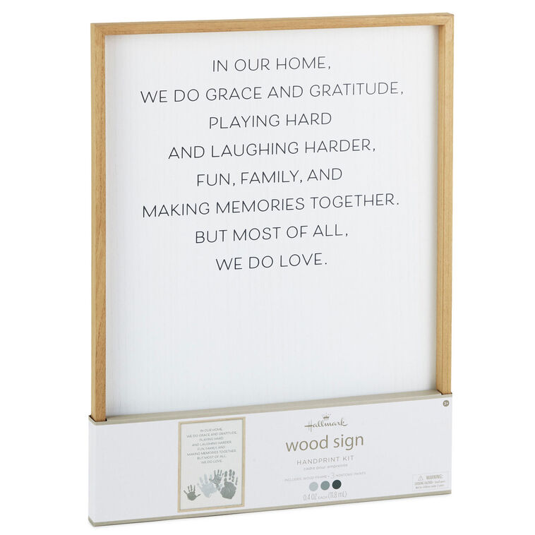 Hallmark In Our Home We Do Love Wood Sign Family Handprint Kit