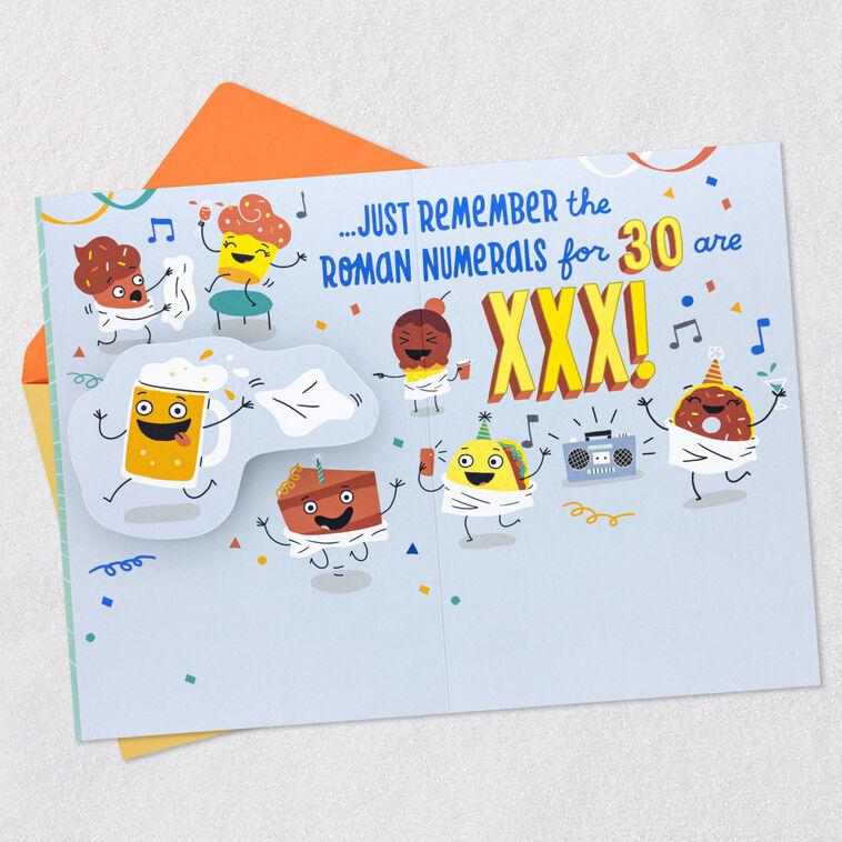 Hallmark In Roman Numerals It’s XXX 30th Pop-Up Birthday Card