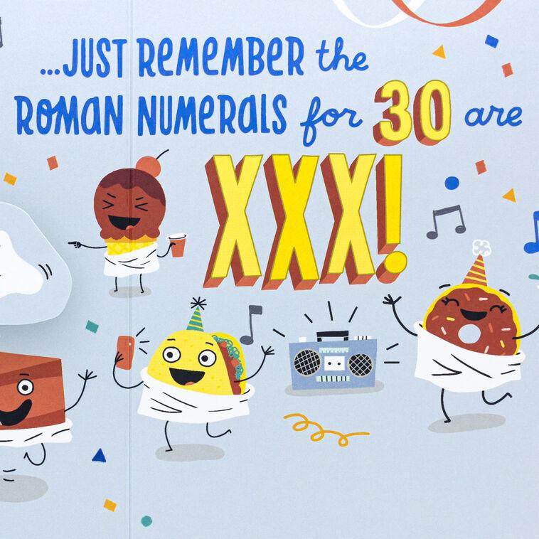 Hallmark In Roman Numerals It’s XXX 30th Pop-Up Birthday Card