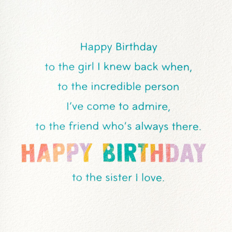 Hallmark Incredible Person I Admire Birthday Card For Sister