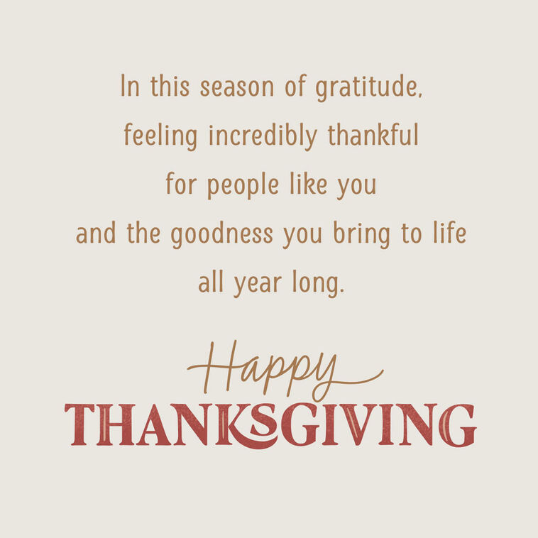 Hallmark Incredibly Thankful For The Goodness You Bring Thanksgiving Card