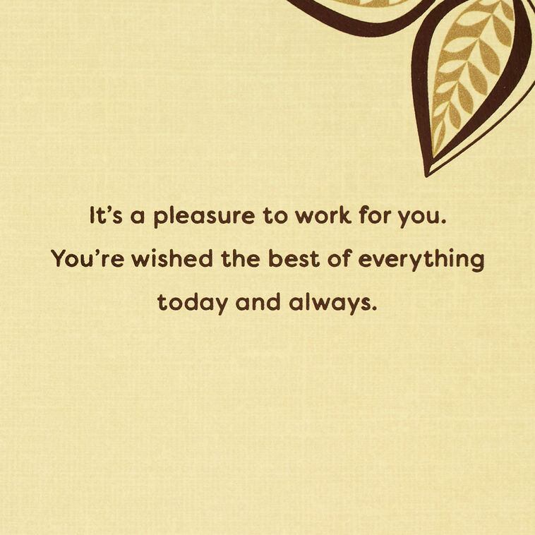 Hallmark It's A Pleasure To Work For You Boss's Day Card
