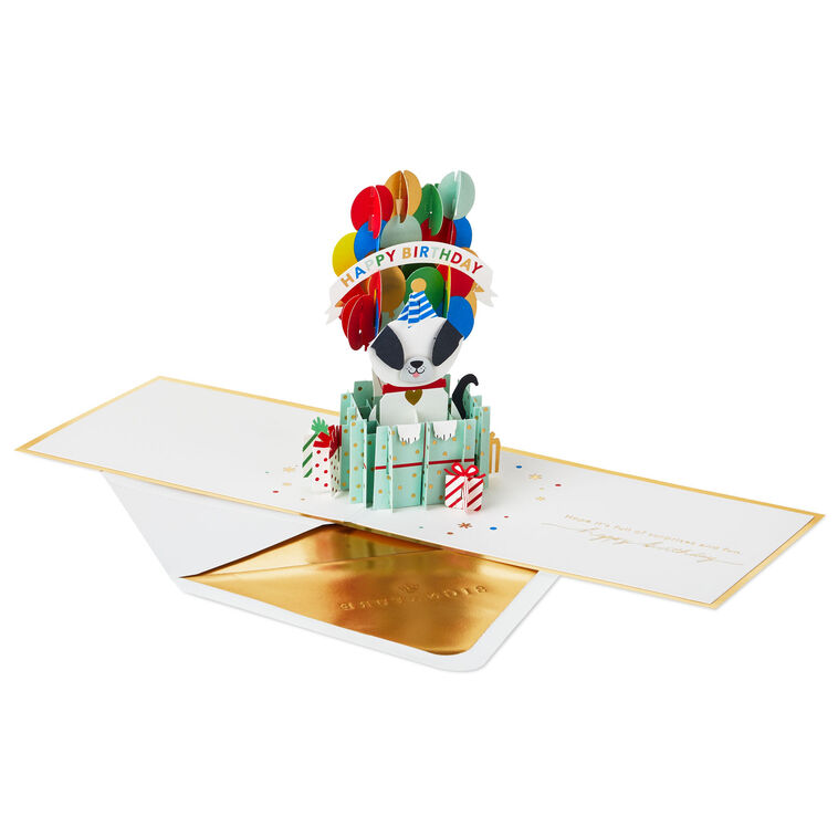 Hallmark It's Your Day Puppy In Present 3D Pop-Up Birthday Card