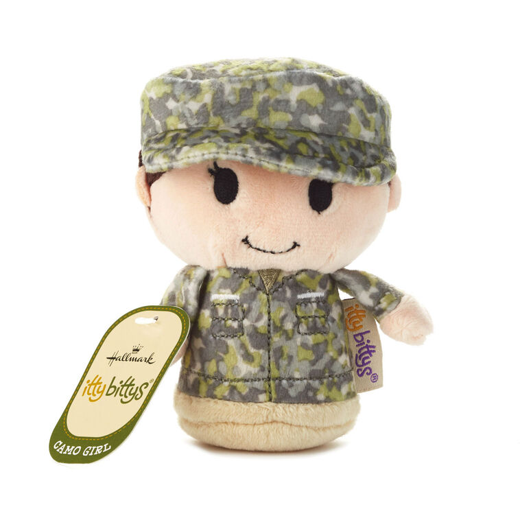 Hallmark Itty Bittys® White Woman In Green Camo Plush