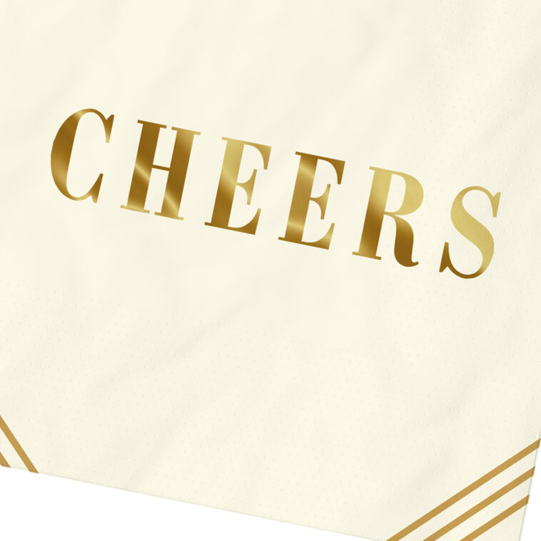 Hallmark Ivory And Gold "Cheers" Cocktail Napkins Set Of 16