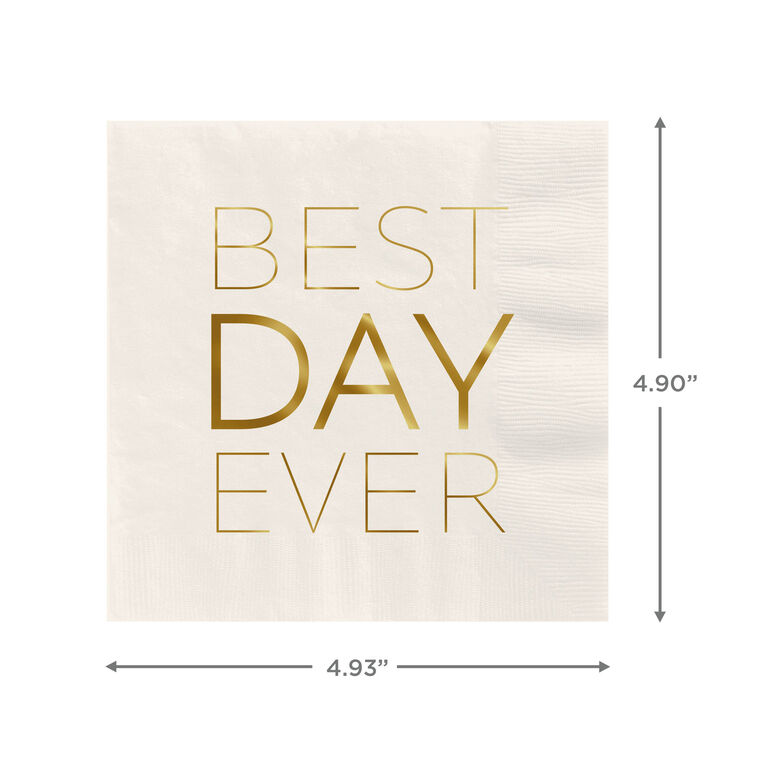 Hallmark Ivory "Best Day Ever" Cocktail Napkins Set Of 16