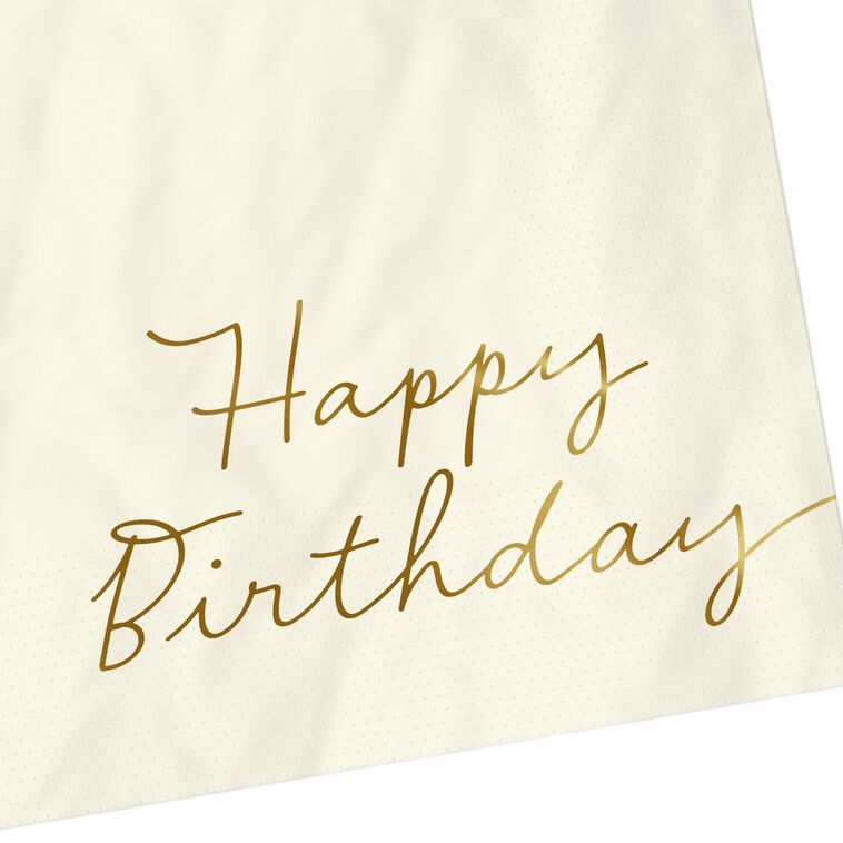 Hallmark Ivory "Happy Birthday" Cocktail Napkins Set Of 16