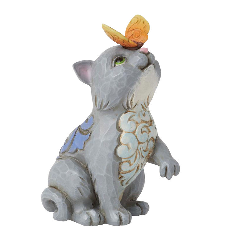hallmark Jim Shore Cat and Butterfly Mini Figurine 3.2"