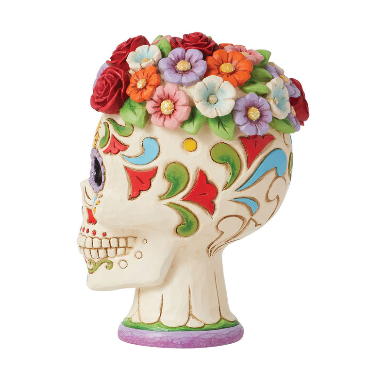 Hallmark Jim Shore Day Of The Dead Skull With Flowers Figurine 5.2"