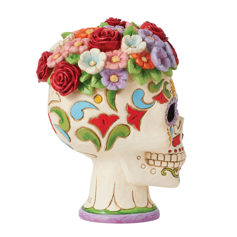 Hallmark Jim Shore Day Of The Dead Skull With Flowers Figurine 5.2"