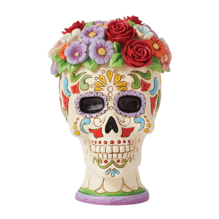 hallmark Jim Shore Day of the Dead Skull With Flowers Figurine 5.2"