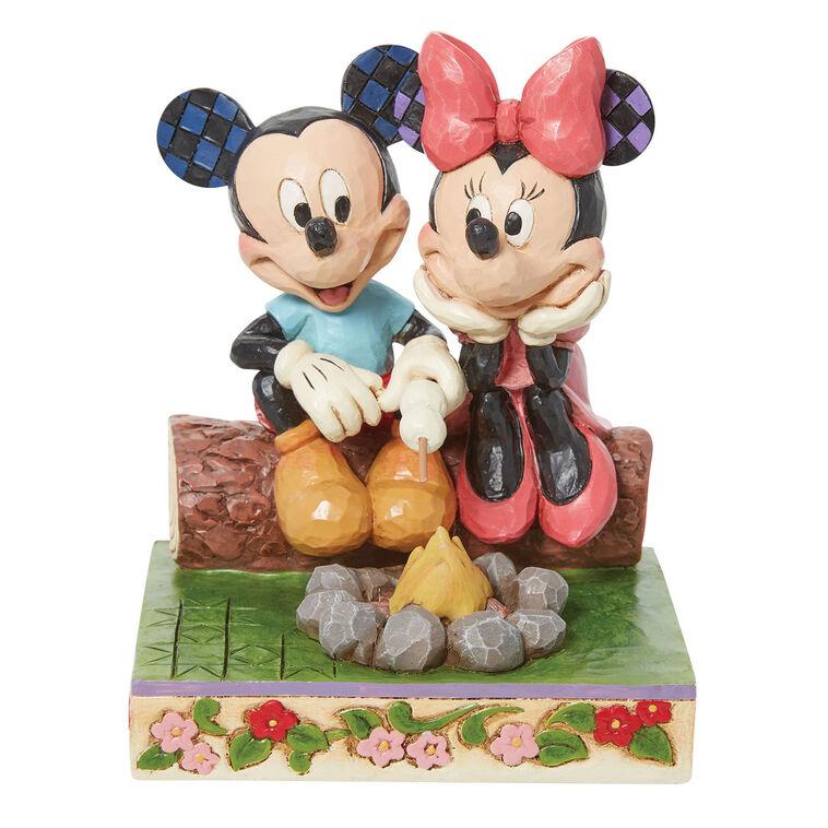 hallmark Jim Shore Disney Mickey and Minnie Campfire Figurine 5.75"