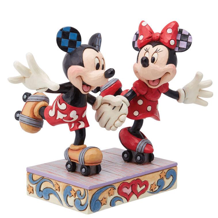 hallmark Jim Shore Disney Mickey and Minnie Roller Skating Figurine 5.5"