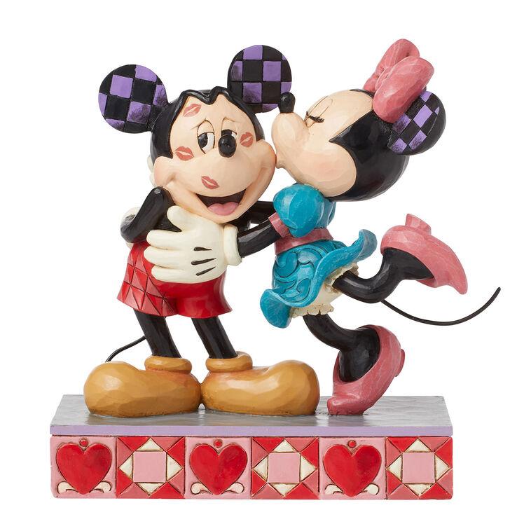hallmark Jim Shore Disney Minnie Kissing Mickey Figurine 5.8"