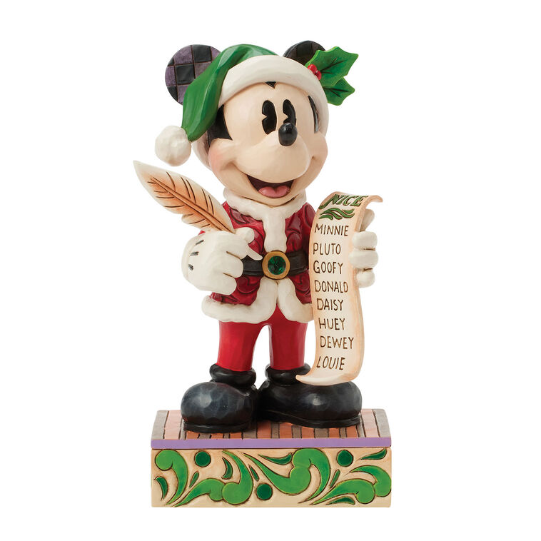 hallmark Jim Shore Disney Santa Mickey Checks His List Figurine 7.75"