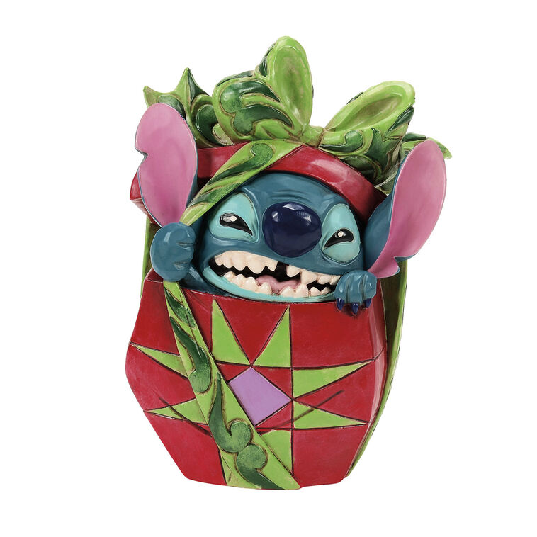 hallmark Jim Shore Disney Stitch Breaking Out of Present Figurine 5"