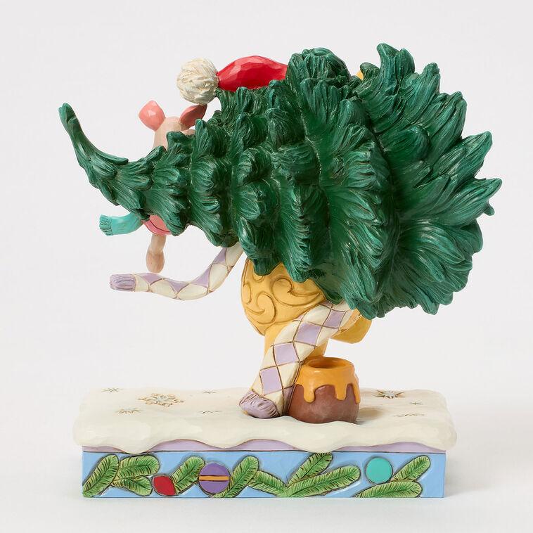 Hallmark Jim Shore Disney Winnie The Pooh With Christmas Tree Figurine 6.22"