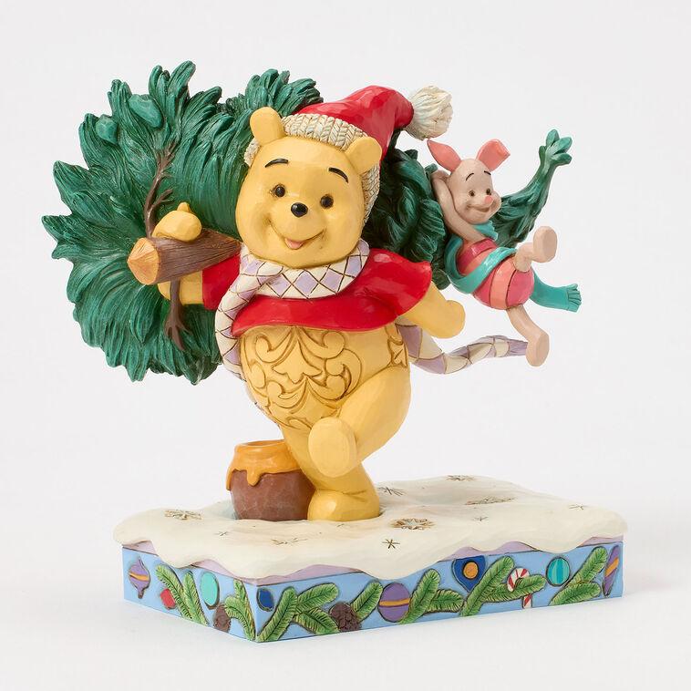 Hallmark Jim Shore Disney Winnie The Pooh With Christmas Tree Figurine 6.22"