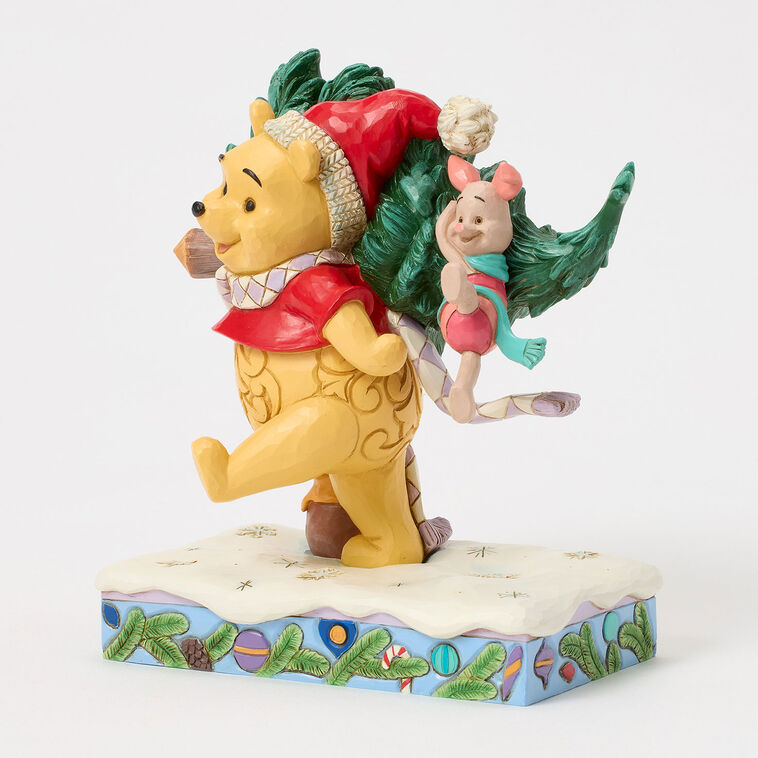 Hallmark Jim Shore Disney Winnie The Pooh With Christmas Tree Figurine 6.22"