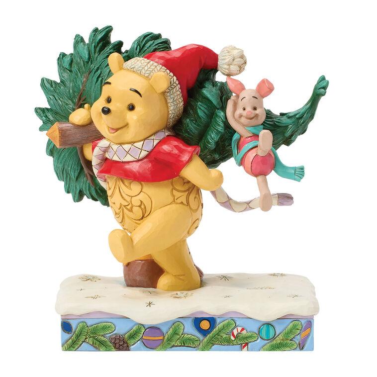 Hallmark Jim Shore Disney Winnie The Pooh With Christmas Tree Figurine 6.22"