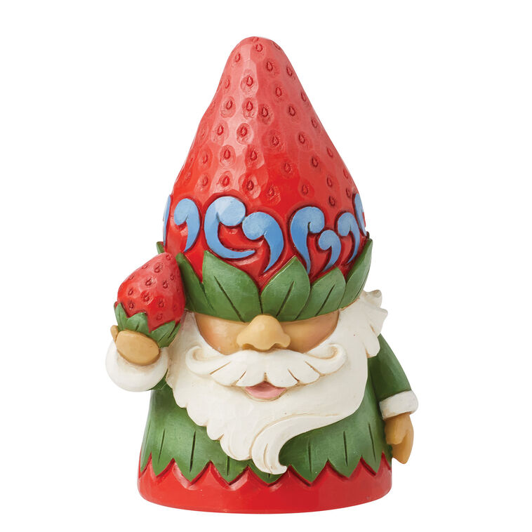 hallmark Jim Shore Gnome in Strawberry Hat Figurine 3.8"