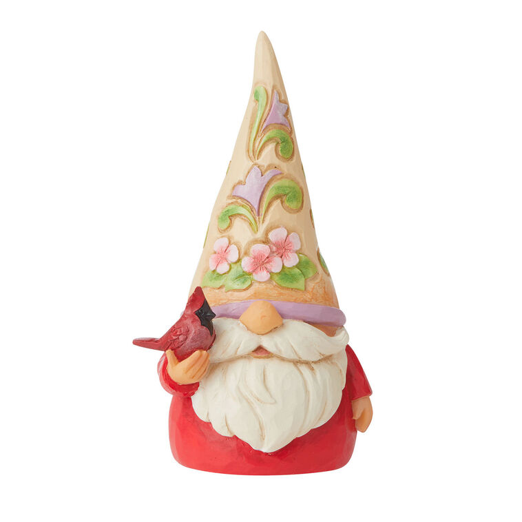 hallmark Jim Shore Gnome With Cardinal Figurine 4.72"