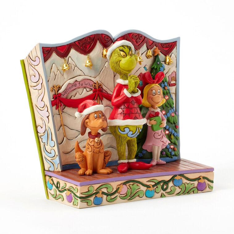 Hallmark Jim Shore Grinch And Friends Light-Up Storybook Figurine 6.2"