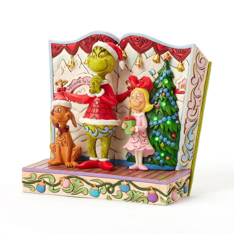 Hallmark Jim Shore Grinch And Friends Light-Up Storybook Figurine 6.2"
