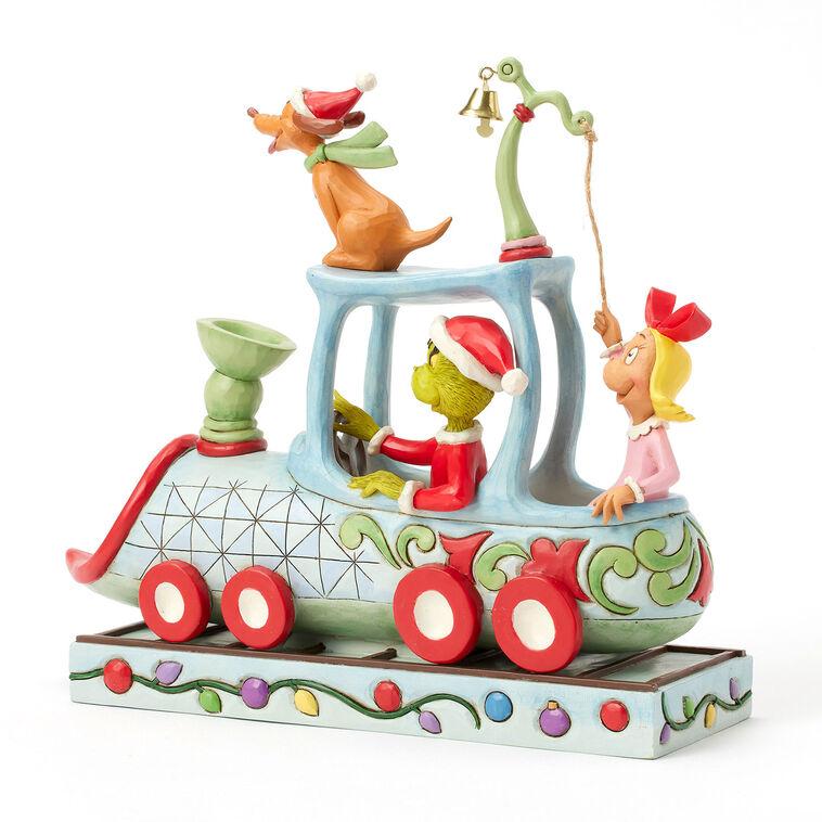 Hallmark Jim Shore Grinch Max And Cindy Lou On Train Figurine 9.1"