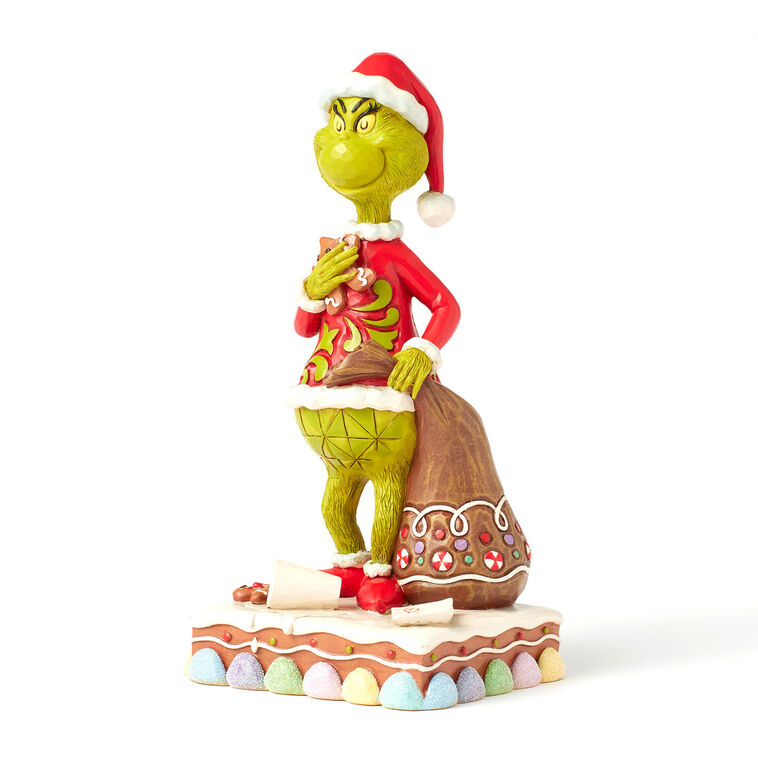 Hallmark Jim Shore Grinch With Presents Eating Gingerbread Figurine 8"