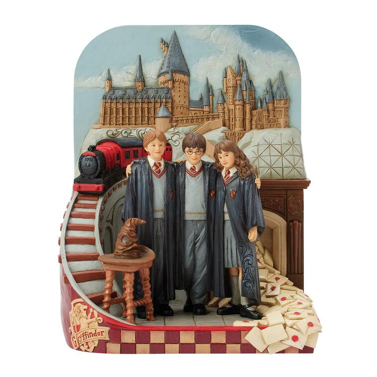 hallmark Jim Shore Harry Potter Ron and Hermione With Train Figurine 9"